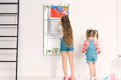 Tableau magnétique effaçable à sec modèle liste du jour