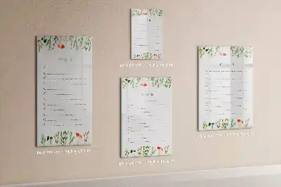 Tableau magnétique effaçable à sec modèle liste du jour