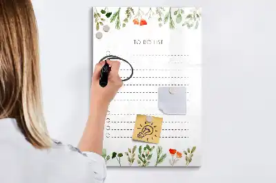 Tableau magnétique effaçable à sec modèle liste du jour
