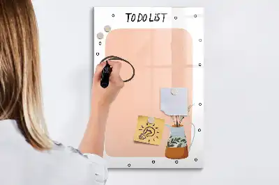 Tableau effaçable à sec magnétique liste de tâches
