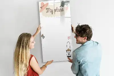 Tableau magnétique effaçable à sec modèle mes projets