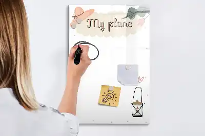 Tableau magnétique effaçable à sec modèle mes projets