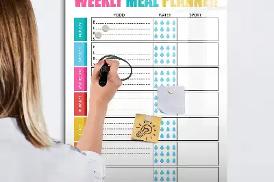 Planificateur de repas hebdomadaire tableau effaçable à sec magnétique