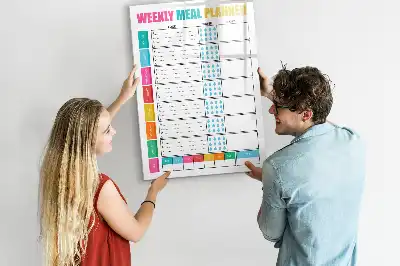 Planificateur de repas hebdomadaire tableau effaçable à sec magnétique