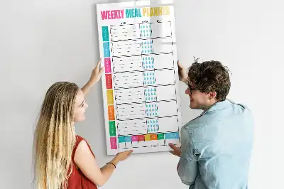 Planificateur de repas hebdomadaire tableau effaçable à sec magnétique
