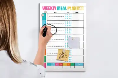 Planificateur de repas hebdomadaire tableau effaçable à sec magnétique