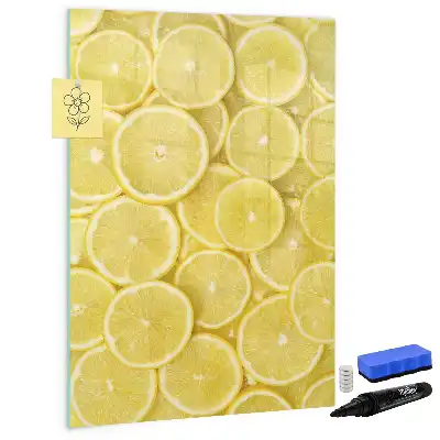 Tableau magnétique effaçable à sec motif rondelles de citron