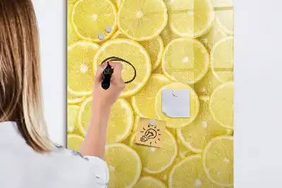 Tableau magnétique effaçable à sec motif rondelles de citron