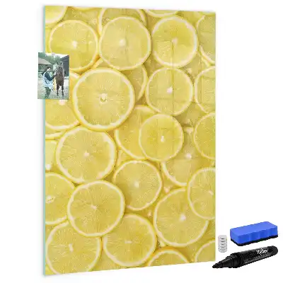 Tableau magnétique effaçable à sec motif rondelles de citron