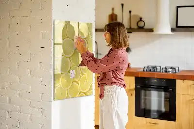 Tableau magnétique effaçable à sec motif rondelles de citron