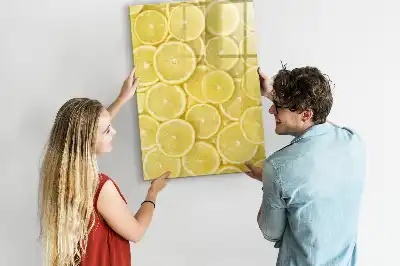 Tableau magnétique effaçable à sec motif rondelles de citron
