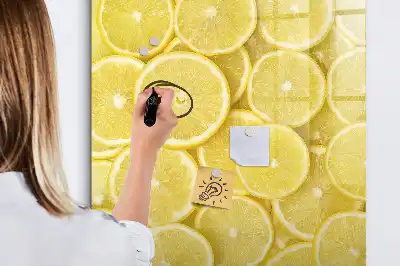Tableau magnétique effaçable à sec motif rondelles de citron