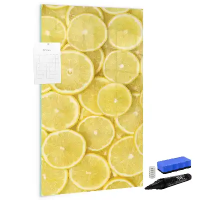 Tableau magnétique effaçable à sec motif rondelles de citron