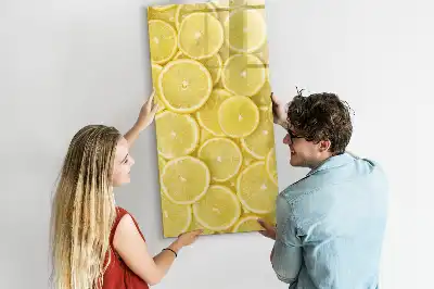 Tableau magnétique effaçable à sec motif rondelles de citron