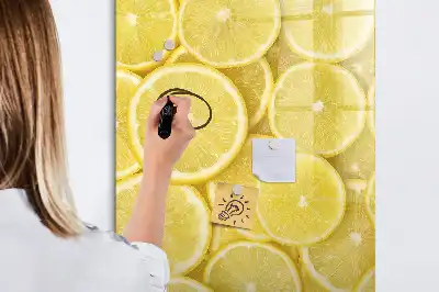 Tableau magnétique effaçable à sec motif rondelles de citron