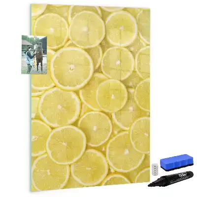 Tableau magnétique effaçable à sec motif rondelles de citron