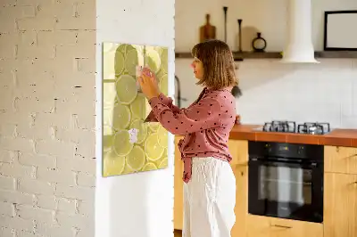 Tableau magnétique effaçable à sec motif rondelles de citron