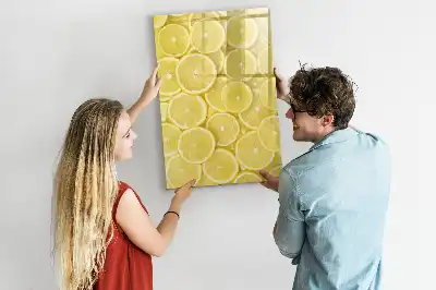 Tableau magnétique effaçable à sec motif rondelles de citron