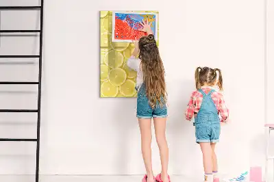 Tableau magnétique effaçable à sec motif rondelles de citron