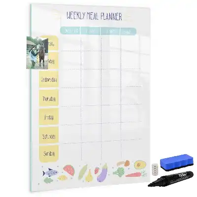 Tableau effaçable à sec magnétique planificateur de repas hebdomadaire
