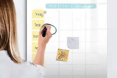 Tableau effaçable à sec magnétique planificateur de repas hebdomadaire