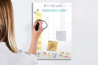 Tableau effaçable à sec magnétique planificateur de repas hebdomadaire