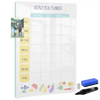 Tableau effaçable à sec magnétique planificateur de repas hebdomadaire