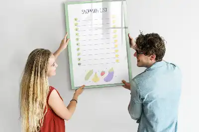 Tableau magnétique effaçable à sec pour liste de courses