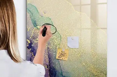 Tableau effaçable à sec magnétique marbre coloré
