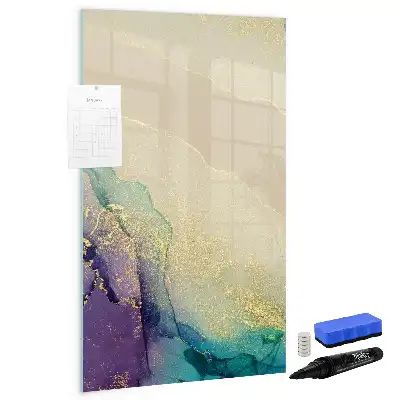 Tableau effaçable à sec magnétique marbre coloré