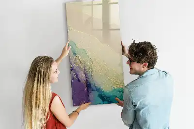 Tableau effaçable à sec magnétique marbre coloré