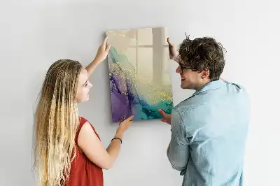 Tableau effaçable à sec magnétique marbre coloré