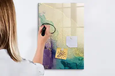 Tableau effaçable à sec magnétique marbre coloré