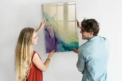 Tableau effaçable à sec magnétique marbre coloré