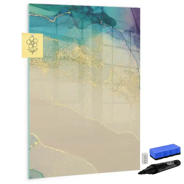 Tableau magnétique effaçable à sec marbre coloré