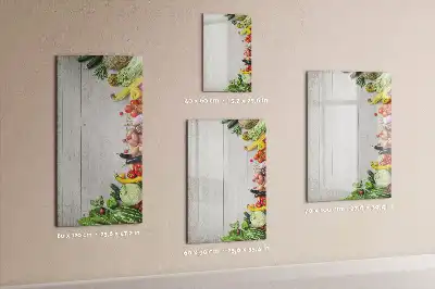 Tableau effaçable à sec magnétique motif légumes sur bois