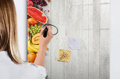 Tableau magnétique effaçable à sec motif légumes sur bois