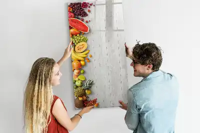 Tableau magnétique effaçable à sec motif légumes sur bois