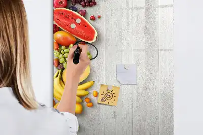 Tableau magnétique effaçable à sec motif légumes sur bois