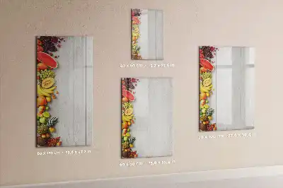 Tableau magnétique effaçable à sec motif légumes sur bois