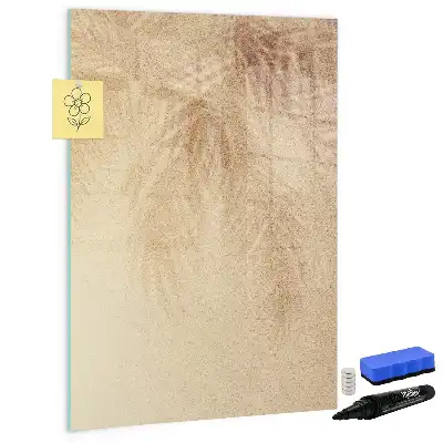 Tableau magnétique effaçable à sec modèle ombre de feuilles de palmier