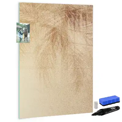 Tableau magnétique effaçable à sec modèle ombre de feuilles de palmier