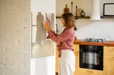 Tableau magnétique effaçable à sec modèle ombre de feuilles de palmier