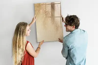 Tableau magnétique effaçable à sec modèle ombre de feuilles de palmier