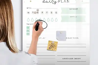 Tableau effaçable à sec magnétique planning du jour