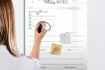 Tableau magnétique effaçable à sec pour planning de la semaine