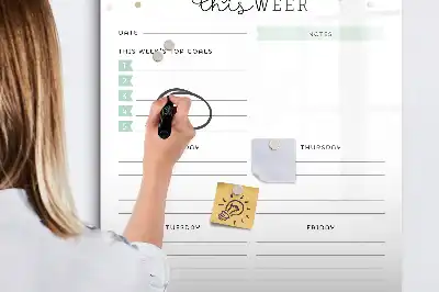 Tableau magnétique effaçable à sec pour planning de la semaine
