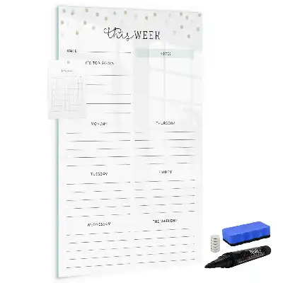 Tableau magnétique effaçable à sec pour planning de la semaine