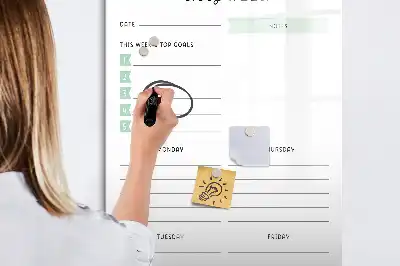 Tableau magnétique effaçable à sec pour planning de la semaine