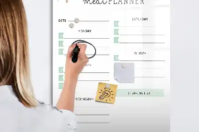 Tableau effaçable magnétique pour menu planificateur de repas hebdomadaire